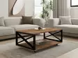 2-Tasoinen Monikäyttöinen Sohvapöytä, Atlantic Pine, 100% Melamiinipinnoitettu, 98x33,6x60 cm, Pyörillä, Lisäsäilytys - Sohvapöydät - 8682870286542 - 2
