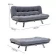 3-istuttava vuodesohva, monivärinen, 180 cm x 110 cm, kestävä, monikäyttöinen - Vuodesohvat - 8683342977982 - 9