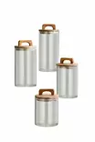 8-osainen lasipurkkisetti - Keittiötarvikkeet - Läpinäkyvä - 100% Lasi - Koot: 20x10, 12x10, 15x10, 18x10 cm - Päivittäiskeittiötarvikkeet - 8684283784912 - 4