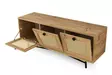 TV-taso, Huonekalut, Tammi Musta, 100% Melamiinipinnoitettu Lastulevy, 18mm, 140x55x40cm, Useita Hyllyjä, Seinäkiinnitys - TV-tasot - 8682870168602 - 4