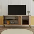TV-taso, Tammi, 100% Melamiinipinnoitettu Lastulevy, 138x60x29,5 cm, Useita Hyllyjä, Kiinnitettävä Seinäkiinnitys - TV-tasot - 8683342214452 - 3