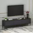 TV-taso Anthracite 180x45,2x35 cm - Kestävä Melamiinipinnoitettu Lastulevy, Useita Hyllyjä, Seinään Kiinnitettävä - TV-tasot - 8683743528042 - 5