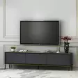 TV-taso Anthracite 180x45,2x35 cm - Kestävä Melamiinipinnoitettu Lastulevy, Useita Hyllyjä, Seinään Kiinnitettävä - TV-tasot - 8683743528042 - 3