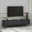 TV-taso Anthracite 180x45,2x35 cm - Kestävä Melamiinipinnoitettu Lastulevy, Useita Hyllyjä, Seinään Kiinnitettävä - TV-tasot - 8683743528042 - 2