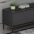 TV-taso Anthracite 180x45,2x35 cm - Kestävä Melamiinipinnoitettu Lastulevy, Useita Hyllyjä, Seinään Kiinnitettävä - TV-tasot - 8683743528042 - 4
