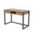 Atlantic Pine Black Study Desk - 100% Melamiini, 18 mm, 2 Vetolaatikkoa, 105x77x55 cm, Metallirunko, Kiinnitettävä Seinä - Työpöydät - 8681875826302 - 5