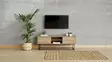 TV-taso, 140x50x40 cm, Pähkinä/Musta, 100% Melamiinipinnoitettu, Metallijalat, 2 Vetolaatikkoa, Useita Hyllyjä - TV-tasot - 8681875391282 - 1