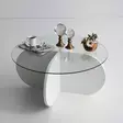 Valkoinen sohvapöytä - 100% Karkaistu Lasi, Melamiinipinnoitettu Runkolevy, 18mm, 75x35x75cm, Yksi Paketti - Sohvapöydät - 8683342746892 - 6