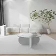 Valkoinen sohvapöytä - 100% Karkaistu Lasi, Melamiinipinnoitettu Runkolevy, 18mm, 75x35x75cm, Yksi Paketti - Sohvapöydät - 8683342746892 - 3