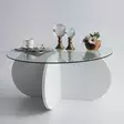 Valkoinen sohvapöytä - 100% Karkaistu Lasi, Melamiinipinnoitettu Runkolevy, 18mm, 75x35x75cm, Yksi Paketti - Sohvapöydät - 8683342746892 - 7