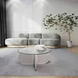 Valkoinen sohvapöytä - 100% Karkaistu Lasi, Melamiinipinnoitettu Runkolevy, 18mm, 75x35x75cm, Yksi Paketti - Sohvapöydät - 8683342746892 - 2