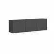 Skandinaavinen TV-taso, Anthracite, 100% Melamiinipinnoitettu, 150x44x31 cm, Useita Hyllyjä, Seinään Kiinnitettävä - TV-tasot - 8683743316182 - 6