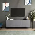 Skandinaavinen TV-taso, Anthracite, 100% Melamiinipinnoitettu, 150x44x31 cm, Useita Hyllyjä, Seinään Kiinnitettävä - TV-tasot - 8683743316182 - 1
