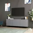 Skandinaavinen TV-taso, Anthracite, 100% Melamiinipinnoitettu, 150x44x31 cm, Useita Hyllyjä, Seinään Kiinnitettävä - TV-tasot - 8683743316182 - 4