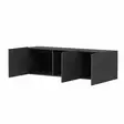 Skandinaavinen TV-taso, Anthracite, 100% Melamiinipinnoitettu, 150x44x31 cm, Useita Hyllyjä, Seinään Kiinnitettävä - TV-tasot - 8683743316182 - 8