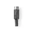 DIN-liitin | Suora | Uros | Niklattu | Kierrettävä | Kaapelin läpitulomitta: 6.0 mm | PVC | Musta | 25 kpl | Muovipussi - Audioliittimet ja plugit - 5412810300112 - 1
