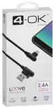 Datakaapeli MicroUSB kulma 1m musta, 4-OK - Micro-USB -kaapelit - 8428728105272 - 2