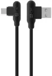 Datakaapeli MicroUSB kulma 1m musta, 4-OK - Micro-USB -kaapelit - 8428728105272 - 1