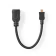 High Speed HDMI Kaapeli Ethernet | HDMI Micro | HDMI Ulostulo | 4K@30Hz | 10.2 Gbps | 0.20 m | Pyöreä | ABS / PVC | Musta | Panta - HDMI-kaapelit - 5412810325542 - 1