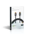 High Speed HDMI Kaapeli Ethernet | HDMI liitin | HDMI liitin | 4K@60Hz | ARC | 18 Gbps | 3.00 m | Pyöreä | Puuvilla | Gun Metal Harmaa | Laatikko kannella ja ikkunalla - HDMI-kaapelit - 5412810318902 - 69