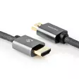 High Speed HDMI Kaapeli Ethernet | HDMI liitin | HDMI liitin | 4K@60Hz | ARC | 18 Gbps | 3.00 m | Pyöreä | Puuvilla | Gun Metal Harmaa | Laatikko kannella ja ikkunalla - HDMI-kaapelit - 5412810318902 - 45