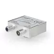 Satelliitti- ja antenni-sovitin | IEC (Coax) Naaras | F naaras / IEC (Coax) Uros | Niklattu | 75 Ohm | Suora | Sinkkiä | Hopea / Metalli | 1 kpl | Laatikko - Nedis tuotteet - 5412810426102 - 1