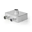 Satelliitti- ja antenni-sovitin | IEC (Coax) Naaras | F naaras / IEC (Coax) Uros | Niklattu | 75 Ohm | Suora | Sinkkiä | Hopea / Metalli | 1 kpl | Laatikko - Nedis tuotteet - 5412810426102 - 43