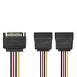 Sisäinen Virtakaapeli | SATA 15-Pin uros | 2x SATA 15-Pin naaras | Kullattu | 0.15 m | Pyöreä | PVC | Monivärinen | Laatikko - Tietokone ja verkko - 5412810422272 - 1
