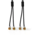 Stereoäänikaapeli | 2x RCA uros | 2x RCA uros | Kullattu | 2.00 m | Pyöreä | Gun Metal Harmaa / Harmaa | Laatikko kannella ja ikkunalla - Audiokaapelit - 5412810318742 - 10