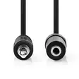 Stereoäänikaapeli | 3.5 mm uros | 3.5 mm naaras | Niklattu | 5.00 m | Pyöreä | Musta | Panta - Audiokaapelit - 5412810324552 - 10
