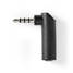 Stereoäänisovitin | 3.5 mm uros | 3.5 mm naaras | Niklattu | Kulma, 90 ° | Metalli | Musta | 10 kpl | Muovipussi - Audioadapterit - 5412810323852 - 3