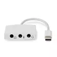 USB-C Sovitin | USB 2.0 | USB-C Uros | 3.5 mm naaras | 0.10 m | Pyöreä | Niklattu | ABS/PVC | Valkoinen | Kirjekuori - USB-sovittimet ja telakointi - 5412810413232 - 10