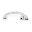 USB-C Sovitin | USB 2.0 | USB-C Uros | USB-C Naaras / 3.5 mm naaras | 0.10 m | Pyöreä | Niklattu | PVC | Valkoinen | Laatikko - Tietokone ja verkko - 5412810419272 - 10