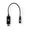 USB-C Sovitin | USB 3.2 Gen 1 | USB-C Uros | 3.5 mm naaras | 0.15 m | Pyöreä | Niklattu | PVC | Musta | Laatikko - Tietokone ja verkko - 5412810313082 - 1