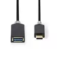 USB-C Sovitin | USB 3.2 Gen 1 | USB-C Uros | USB-A Naaras | 5 Gbps | 0.15 m | Pyöreä | Niklattu | PVC | Antrasiitti | Laatikko - Tietokone ja verkko - 5412810263622 - 10