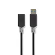 USB-C Sovitin | USB 3.2 Gen 1 | USB-C Uros | USB-A Naaras | 5 Gbps | 0.15 m | Pyöreä | Niklattu | PVC | Antrasiitti | Laatikko - Tietokone ja verkko - 5412810263622 - 1