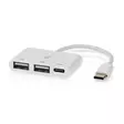 USB-keskitin | 1x USB-C | 1x USB-C / 2x USB 2.0 A Female | 3-Porttinen port(s) | USB Virta - Tietokone ja verkko - 5412810416042 - 1