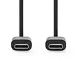 USB kaapeli | USB 2.0 | USB-C Uros | USB-C Uros | 60 W | 480 Mbps | Niklattu | 1.00 m | Pyöreä | PVC | Musta | Label - Tietokone ja verkko - 5412810421732 - 10