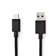 USB kaapeli | USB 3.2 Gen 1 | USB-A Uros | USB-C Uros | 15 W | 5 Gbps | Niklattu | 1.00 m | Pyöreä | PVC | Musta | Label - Tietokone ja verkko - 5412810421992 - 1