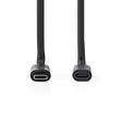 USB kaapeli | USB 3.2 Gen 1 | USB-C Uros | USB-C Naaras | 60 W | 4K@60Hz | 5 Gbps | Niklattu | 1.00 m | Pyöreä | PVC | Musta | Label - Tietokone ja verkko - 5412810422012 - 10