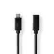USB kaapeli | USB 3.2 Gen 1 | USB-C Uros | USB-C Naaras | 60 W | 4K@60Hz | 5 Gbps | Niklattu | 1.00 m | Pyöreä | PVC | Musta | Label - Tietokone ja verkko - 5412810422012 - 1
