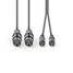 Balansoitu Audiojohto | 2x XLR 3-Pin naaras | 2x RCA uros | Niklattu | 3.00 m | Pyöreä | PVC | Tummanharmaa | Pahvikotelo - Audiokaapelit - 5412810295852 - 2