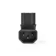 Laajennus Plug | IEC-320-C13 | IEC-320-C14 | Kulma, 90 ° | Niklattu | PVC | Musta | Laatikko | 1 kpl - Nedis tuotteet - 5412810427642 - 10