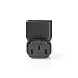 Laajennus Plug | IEC-320-C13 | IEC-320-C14 | Kulma, 90 ° | Niklattu | PVC | Musta | Laatikko | 1 kpl - Nedis tuotteet - 5412810427642 - 30