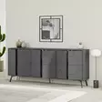 Anthracite Console - Tyylikäs ja Kestävä Huonekalu, 100% Melamiinipinnoitettu, 18mm, 183,8x77,4x35cm, Pehmeästi Sulkeutuvat Saranat - - 19-19-8683743797622 - 3