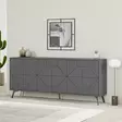 Anthracite Console - Tyylikäs ja Kestävä Huonekalu, 100% Melamiinipinnoitettu, 18mm, 183,8x77,4x35cm, Pehmeästi Sulkeutuvat Saranat - - 19-19-8683743797622 - 2