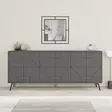 Anthracite Console - Tyylikäs ja Kestävä Huonekalu, 100% Melamiinipinnoitettu, 18mm, 183,8x77,4x35cm, Pehmeästi Sulkeutuvat Saranat - - 19-19-8683743797622 - 4