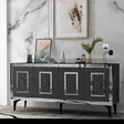 Anthrasitti Hopea Konsoli - 100% Melamiinipinnoitettu Lastulevy, 18mm, 150x40x79cm, 2 Pakettia, Moderni ja Tyylikäs -  - 19-19-8684282612582 - 3
