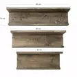 Boheemi Rustiikkinen Seinä Hylly 100% Massiivipuuta, Pähkinä, 60/50/40x15x8 cm, Helppo Asennus, Kestävä ja Tyylikäs - Seinähyllyt - 8683342785532 - 7