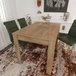 Elegantti Ruokapöytä - 100% Melamiinipinnoitettu Lastulevy, 18 mm Paksuus, 120x78x80 cm, Tammi, 1 Paketti - Ruokapöydät - 8681875037432 - 2